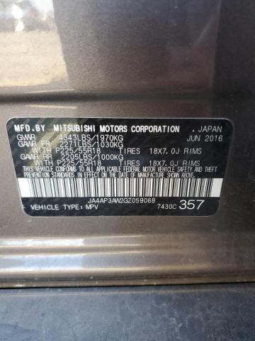 JA4AP3AW2GZ059068 - 2016 MITSUBISHI OUTLANDER ES GRAY photo 10