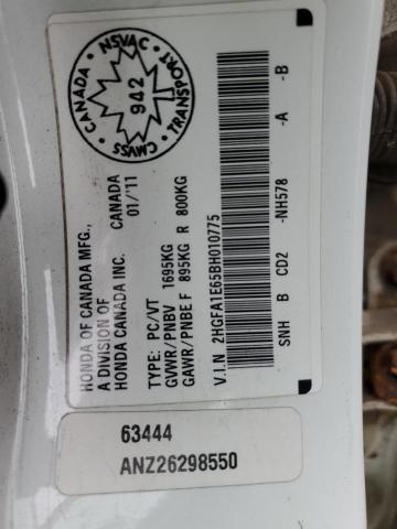 2HGFA1E65BH010775 - 2011 HONDA CIVIC LX-S Ağ foto 13