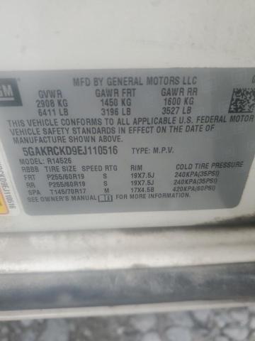 5GAKRCKD9EJ110516 - 2014 BUICK ENCLAVE WHITE photo 13