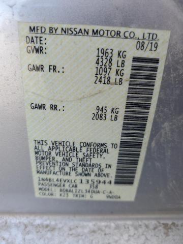 1N4BL4EVXLC135944 - 2020 NISSAN ALTIMA SL SILVER photo 13