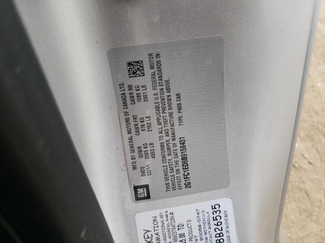 2G1FC1ED8B9158431 - 2011 CHEVROLET CAMARO LT SILVER photo 13