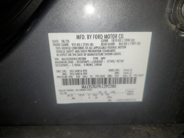 MAJ3S2GE9LC392280 - 2020 FORD ECOSPORT SE رمادي صورة 14