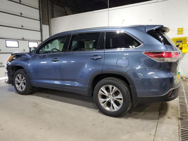 5TDJKRFH6FS195947 - 2015 TOYOTA HIGHLANDER XLE BLUE photo 2