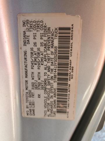 5TBBT4413YS052668 - 2000 TOYOTA TUNDRA ACCESS CAB SILVER photo 12