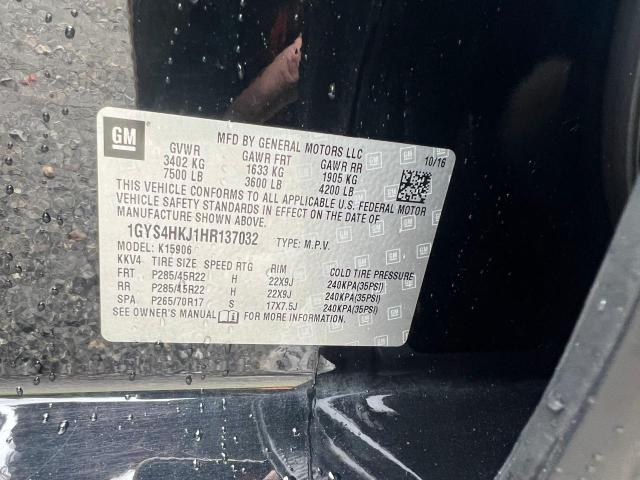 1GYS4HKJ1HR137032 - 2017 CADILLAC ESCALADE ESV LUXURY BLACK photo 10