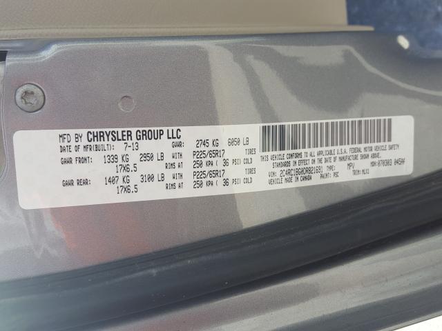 2C4RC1BG0DR821691 - 2013 CHRYSLER TOWN & COU TOURING SILVER photo 10