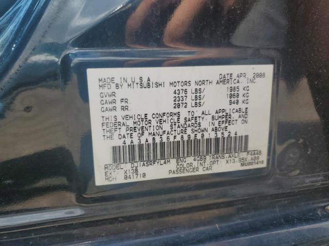 4A3AB36F89E013524 - 2009 MITSUBISHI GALANT ES BLACK photo 12