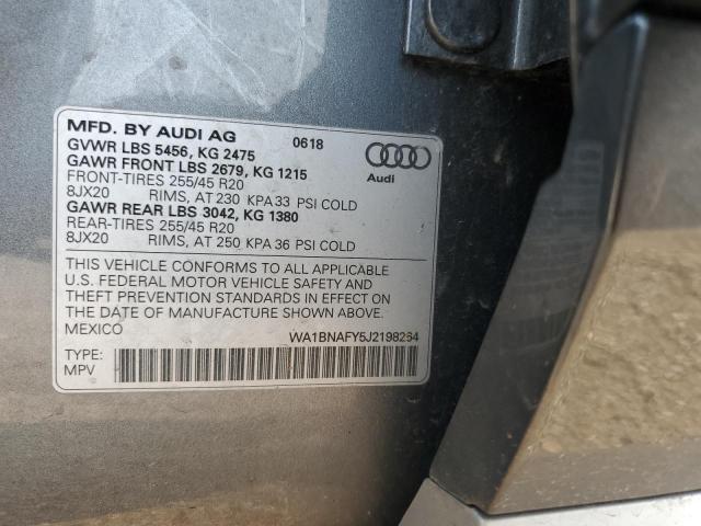 WA1BNAFY5J2198264 - 2018 AUDI Q5 PREMIUM PLUS 灰色 照片 12