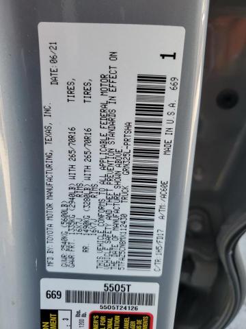 5TFAZ5CN8MX112430 - 2021 TOYOTA TACOMA DOUBLE CAB SILVER photo 13