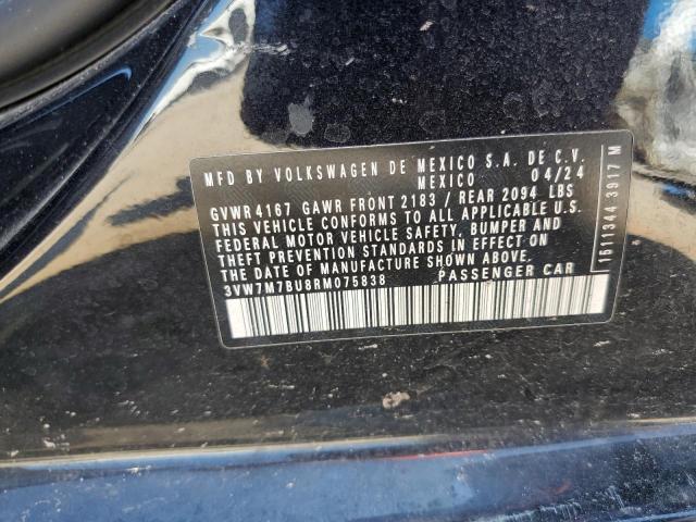 3VW7M7BU8RM075838 - 2024 VOLKSWAGEN JETTA SE BLACK photo 12
