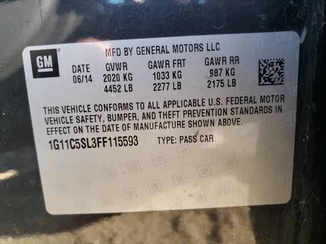 1G11C5SL3FF115593 - 2015 CHEVROLET MALIBU 1LT GRAY photo 12