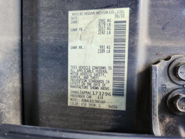 1N4AL2AP9AC173296 - 2010 NISSAN ALTIMA BASE GRAY photo 12