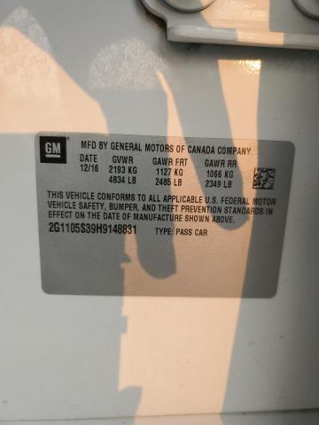 2G1105S39H9148831 - 2017 CHEVROLET IMPALA LT أبيض صورة 12