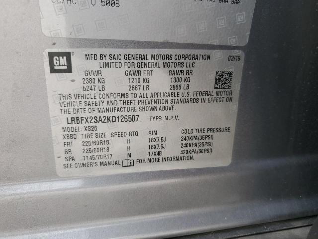 LRBFX2SA2KD126507 - 2019 BUICK ENVISION ESSENCE Boz foto 13