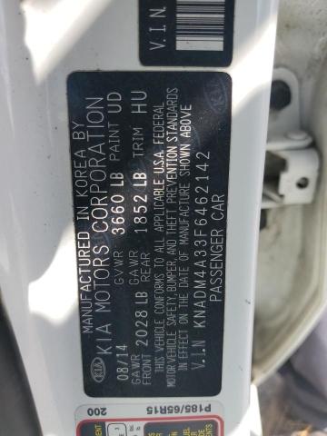 KNADM4A33F6462142 - 2015 KIA RIO LX WHITE photo 12