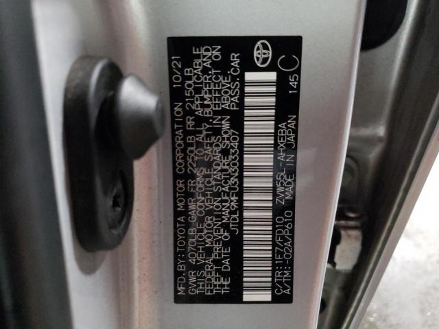 JTDL9MFU3N3033407 - 2022 TOYOTA PRIUS LE SILVER photo 13