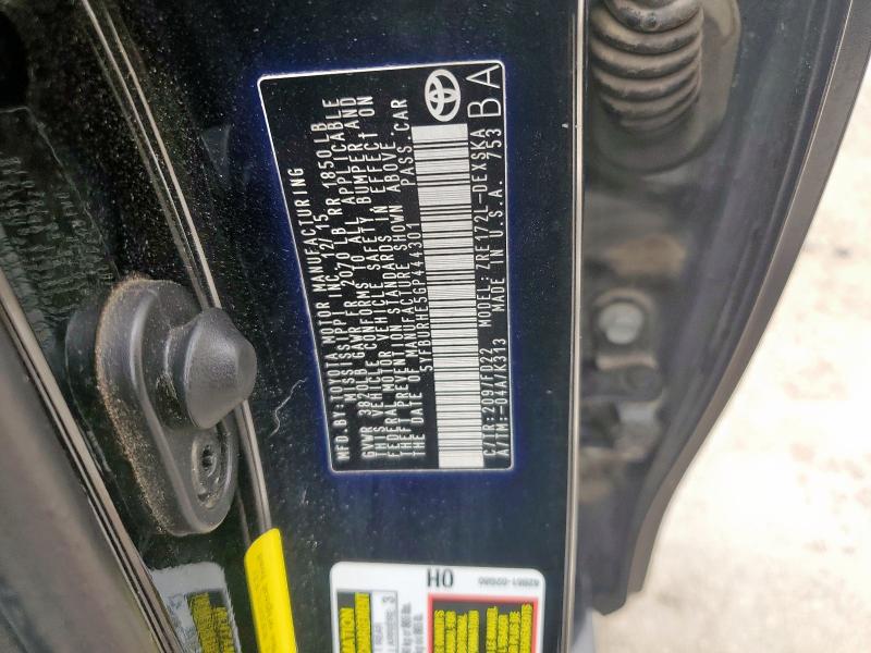 5YFBURHE5GP444301 - 2016 TOYOTA COROLLA L შავი ფოტო 12