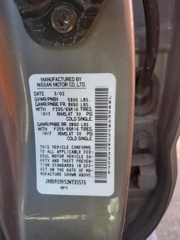 JN8DR09Y52W735576 - 2002 NISSAN PATHFINDER LE 灰色 照片 13