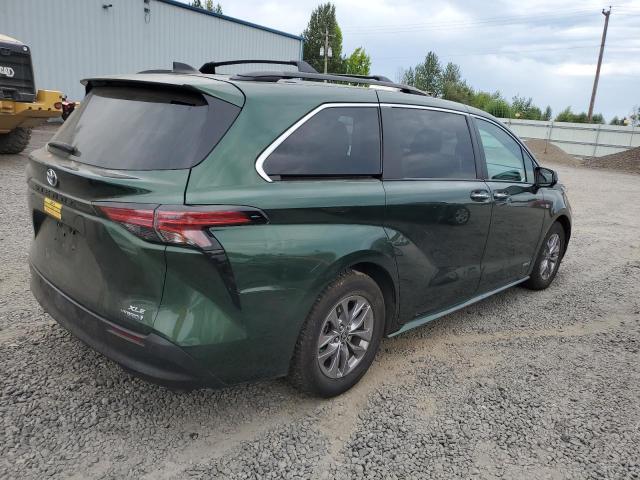 5TDJRKEC9MS011753 - 2021 TOYOTA SIENNA XLE 绿色 照片 3