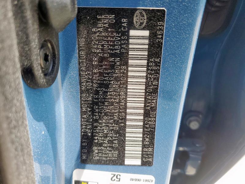 4T1G11AK9RU210728 - 2024 TOYOTA CAMRY SE NIGHT SHADE BLUE photo 12