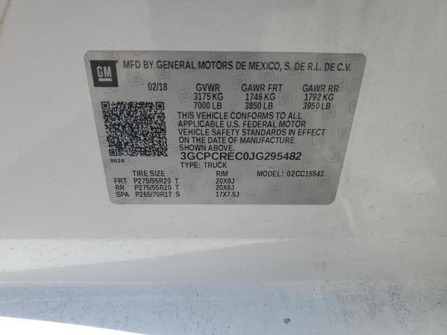 3GCPCREC0JG295482 - 2018 CHEVROLET SILVERADO C1500 LT WHITE photo 12