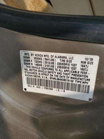 5FNRL384X9B016132 - 2009 HONDA ODYSSEY EX 金色 照片 14