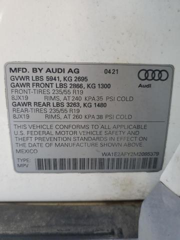 WA1E2AFY2M2085379 - 2021 AUDI Q5 PREMIUM PLUS WHITE photo 12