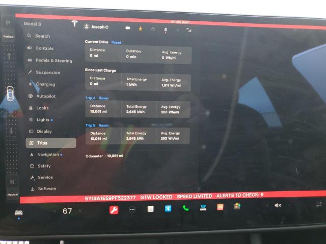 5YJSA1E59PF522377 - 2023 TESLA MODEL S GRAY photo 9