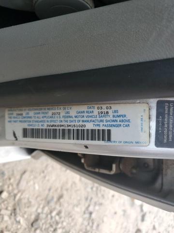 3VWRK69M13M151020 - 2003 VOLKSWAGEN JETTA GL SILVER photo 12