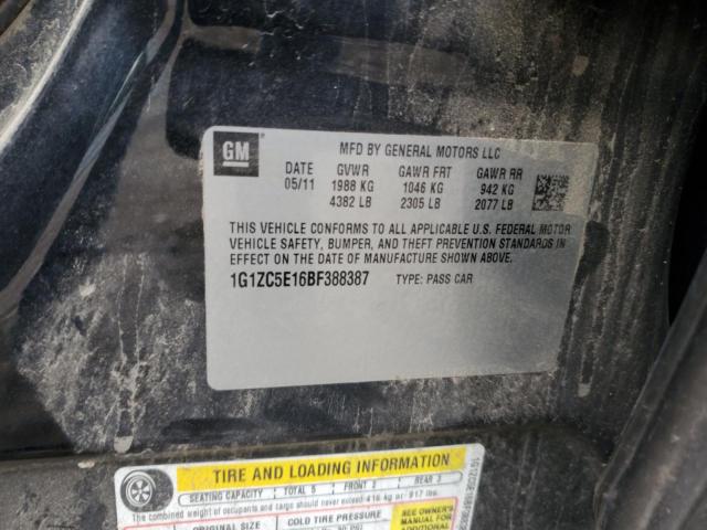 1G1ZC5E16BF388387 - 2011 CHEVROLET MALIBU 1LT 黑色 照片 13