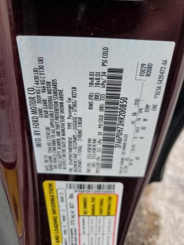 3FA6P0H73HR200850 - 2017 FORD FUSION SE BURGUNDY photo 13