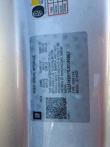 1G1FH1R79J0190867 - 2018 CHEVROLET CAMARO SS Серебристый фото 12