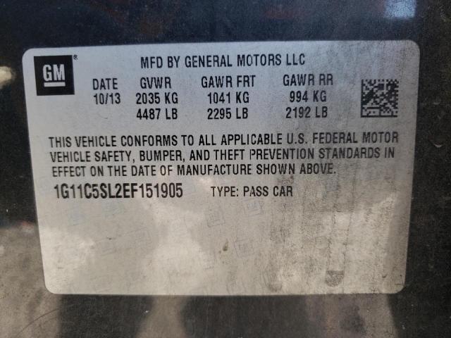 1G11C5SL2EF151905 - 2014 CHEVROLET MALIBU 1LT GRAY photo 12