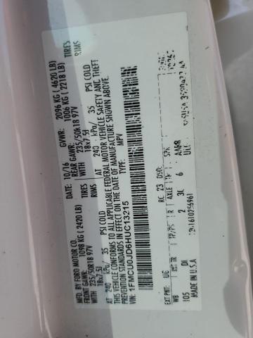 1FMCU0JD6HUC13215 - 2017 FORD ESCAPE TITANIUM WHITE photo 13