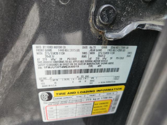 1FMJU1HT4MEA48019 - 2021 FORD EXPEDITION XLT ნაცრისფერი ფოტო 14