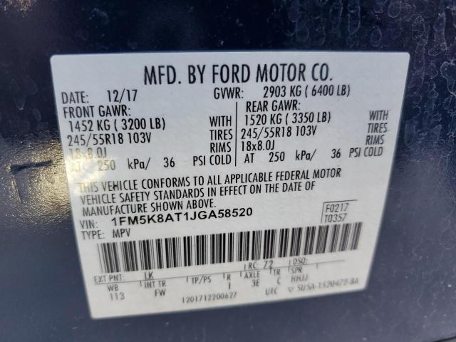 1FM5K8AT1JGA58520 - 2018 FORD EXPLORER POLICE INTERCEPTOR Blau Foto 12