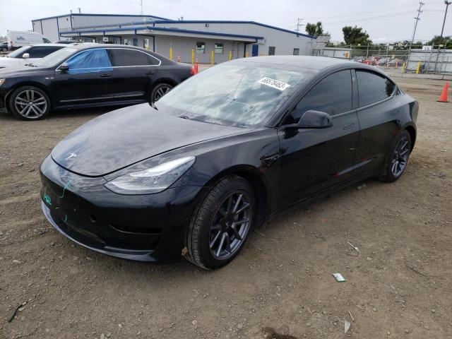 5YJ3E1EB2MF002936 - 2021 TESLA MODEL 3 BLACK photo 1