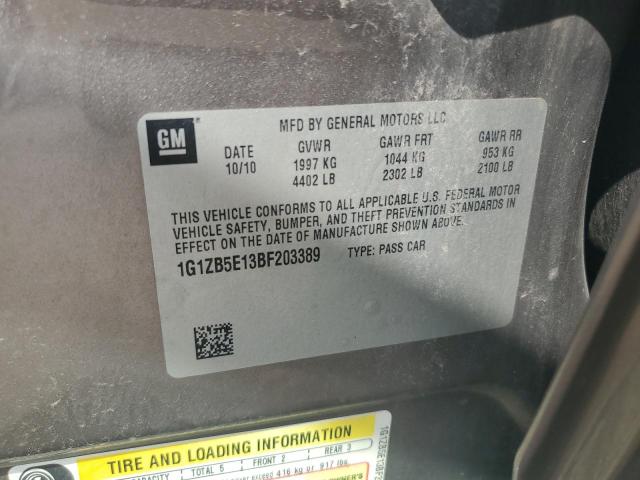 1G1ZB5E13BF203389 - 2011 CHEVROLET MALIBU LS GRAY photo 12