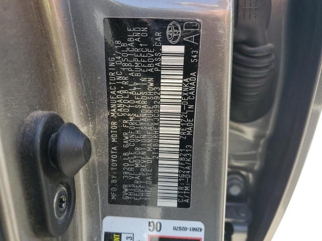 2T1BURHEXJC092923 - 2018 TOYOTA COROLLA L Qəhvəyi foto 12