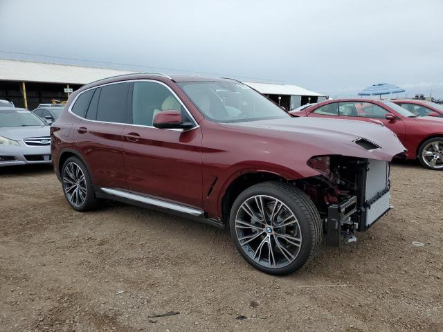 5UX53DP09P9T01526 - 2023 BMW X3 XDRIVE30I BURGUNDY photo 4