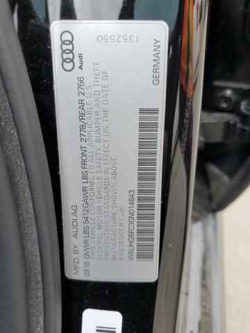 WAUHGBFC3GN014643 - 2016 AUDI A6 PRESTIGE შავი ფოტო 12