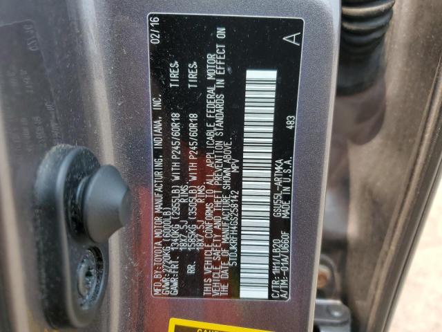 5TDJKRFH4GS258142 - 2016 TOYOTA HIGHLANDER XLE Boz foto 13