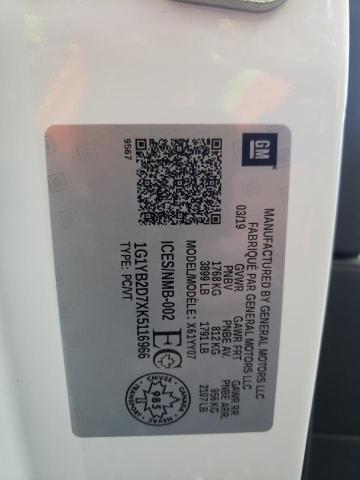 1G1YB2D7XK5116966 - 2019 CHEVROLET CORVETTE STINGRAY 1LT WHITE photo 13