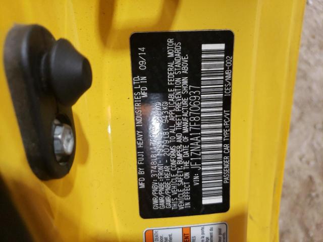 JF1ZNAA17F8706937 - 2015 TOYOTA SCION FR-S ყვითელი ფოტო 12