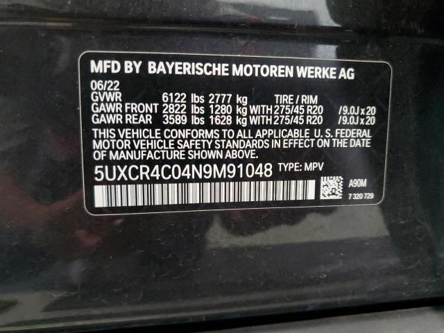 5UXCR4C04N9M91048 - 2022 BMW X5 SDRIVE 40I CHARCOAL photo 13