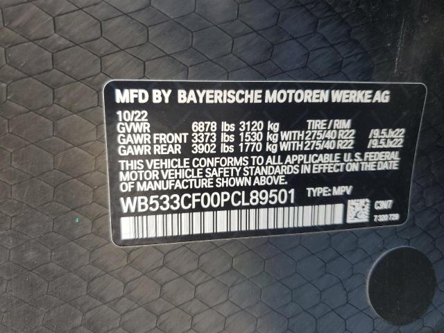 WB533CF00PCL89501 - 2023 BMW IX M60 BLUE photo 12