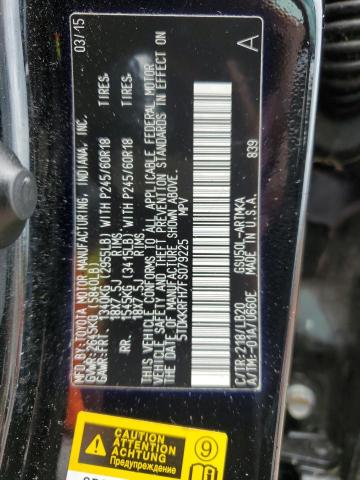 5TDKKRFH7FS079225 - 2015 TOYOTA HIGHLANDER XLE Qara foto 13