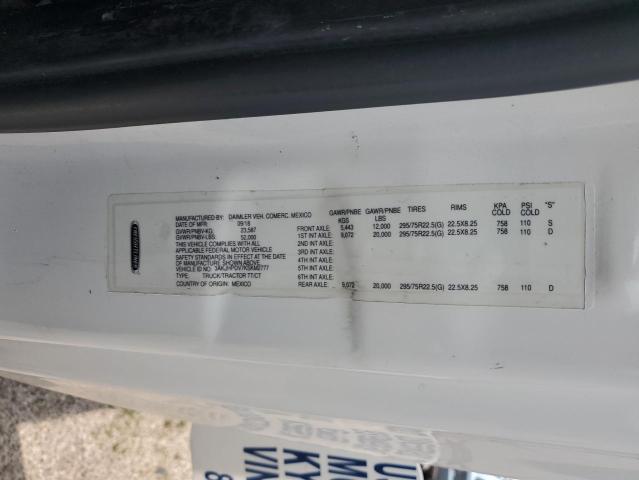 3AKJHPDV7KSKM2777 - 2019 FREIGHTLINER CASCADIA 1 თეთრი ფოტო 10