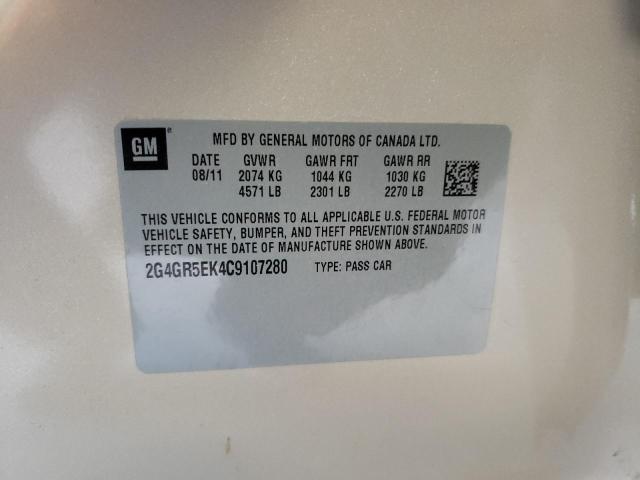2G4GR5EK4C9107280 - 2012 BUICK REGAL 米色 照片 12