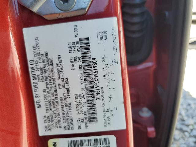 3LN6L5FCXHR619809 - 2017 LINCOLN MKZ RESERVE 红色 照片 12